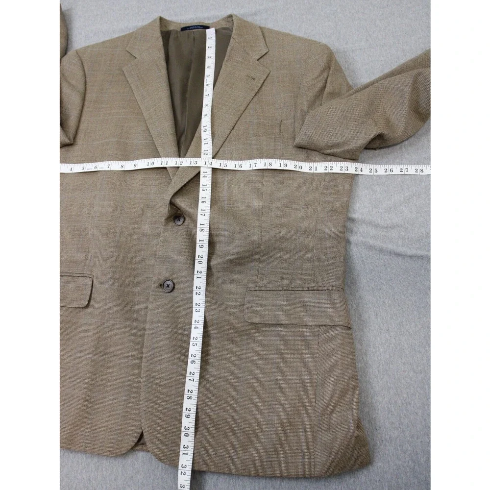 Joseph‎ Abboud Blazer Mens 44R Windowpane Wool Silk Sports Jacket Made In USA